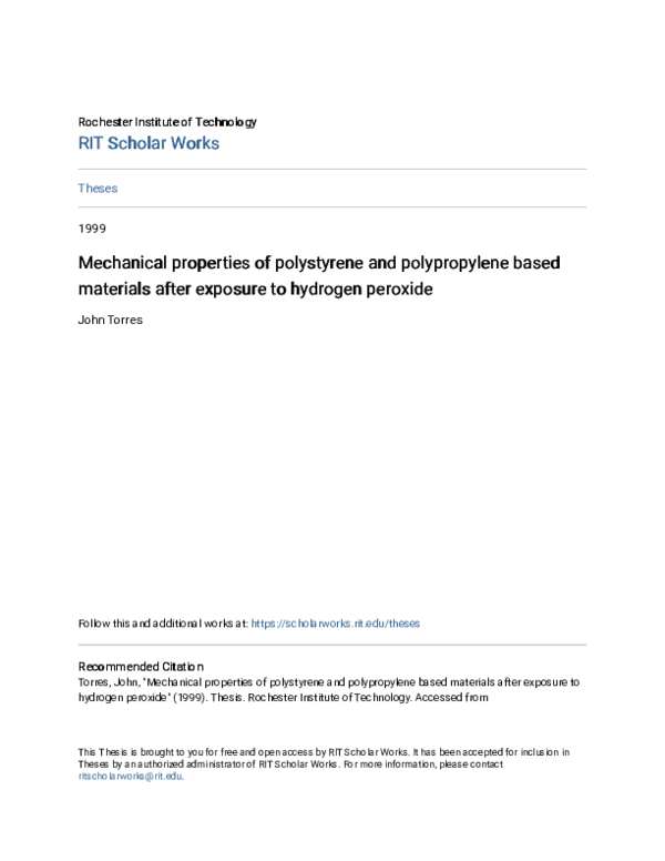(PDF) Mechanical properties of polystyrene and polypropylene based ...