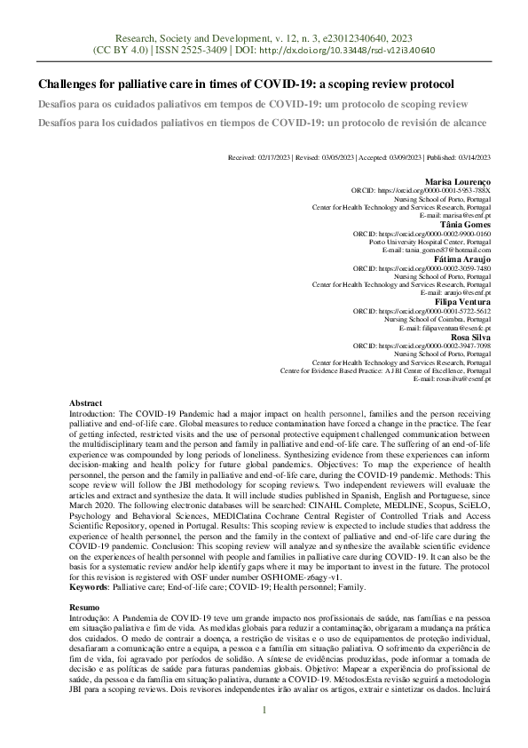 (PDF) Challenges for palliative care in times of COVID-19: a scoping ...