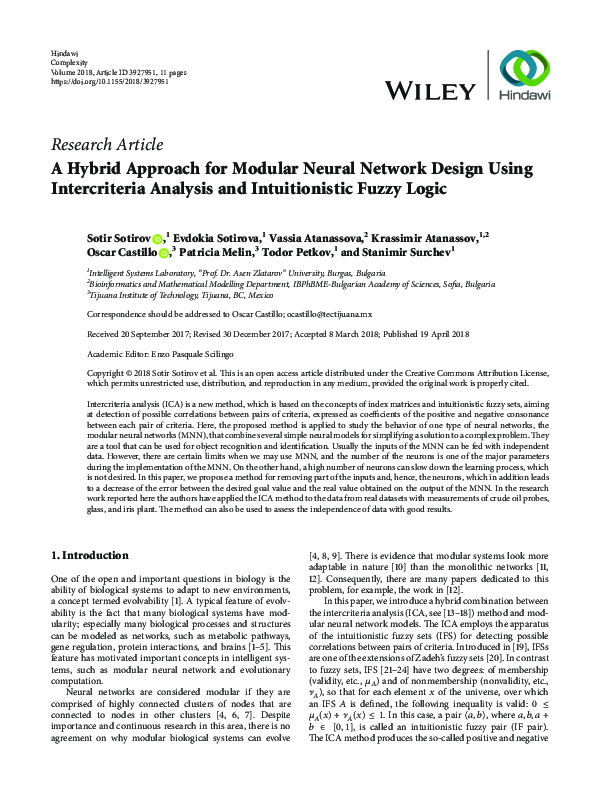 (PDF) A Hybrid Approach for Modular Neural Network Design Using ...
