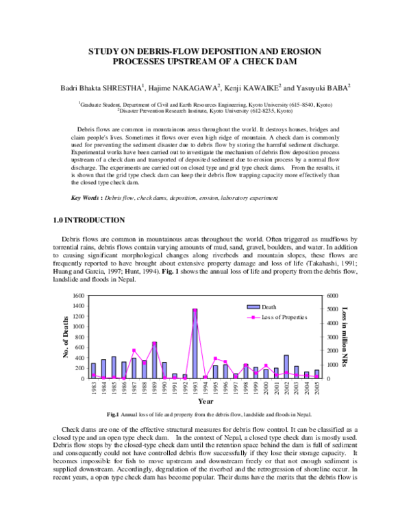 (PDF) Study on Debris-Flow Deposition and Erosion Processes Upstream of ...