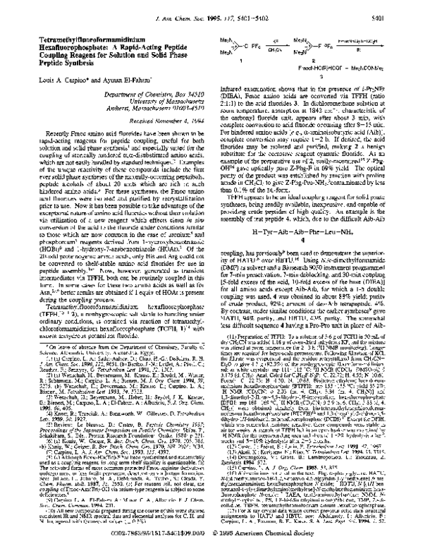 (PDF) Tetramethylfluoroformamidinium Hexafluorophosphate: A Rapid ...