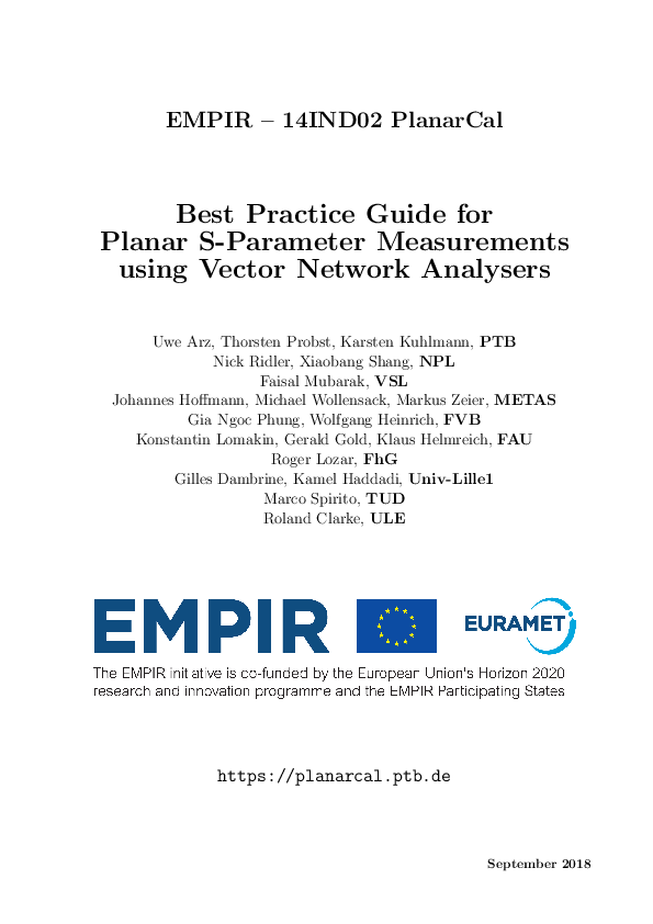 (PDF) EMPIR – 14IND02 PlanarCal Best Practice Guide for Planar S ...