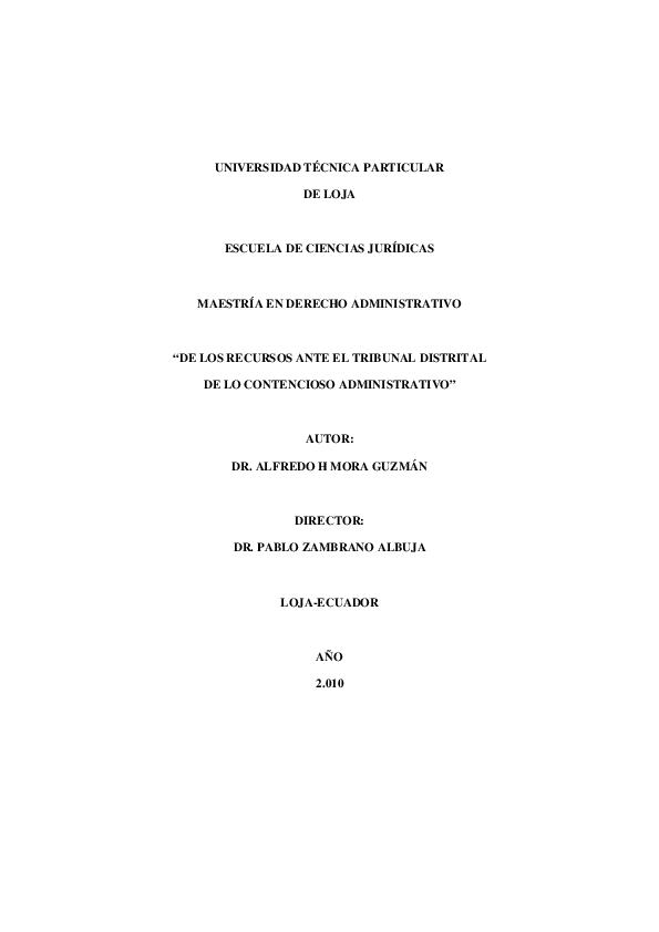 (PDF) De los recursos ante el tribunal districtal de lo contencioso