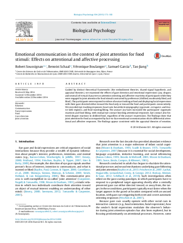 (PDF) Emotional communication in the context of joint attention for ...