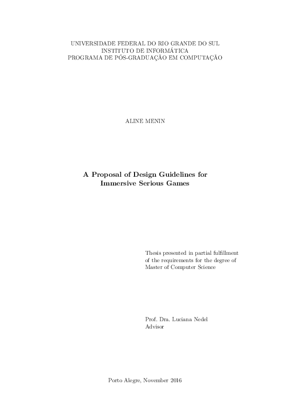 (PDF) A Proposal of Design Guidelines for Immersive Serious Games