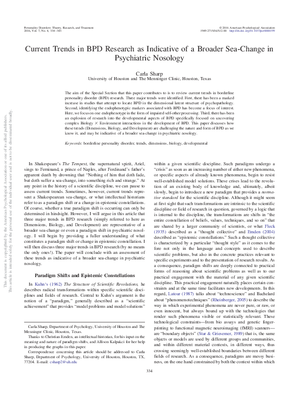 (PDF) Current trends in BPD research as indicative of a broader sea ...