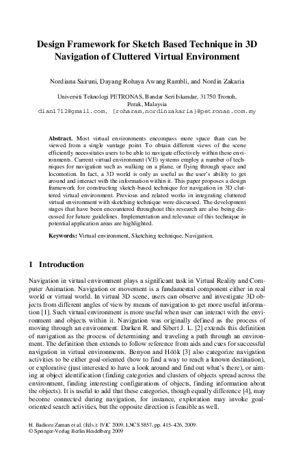 (PDF) Design Framework for Sketch Based Technique in 3D Navigation of ...