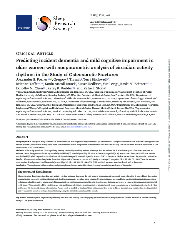 (PDF) Predicting incident dementia and mild cognitive impairment in ...