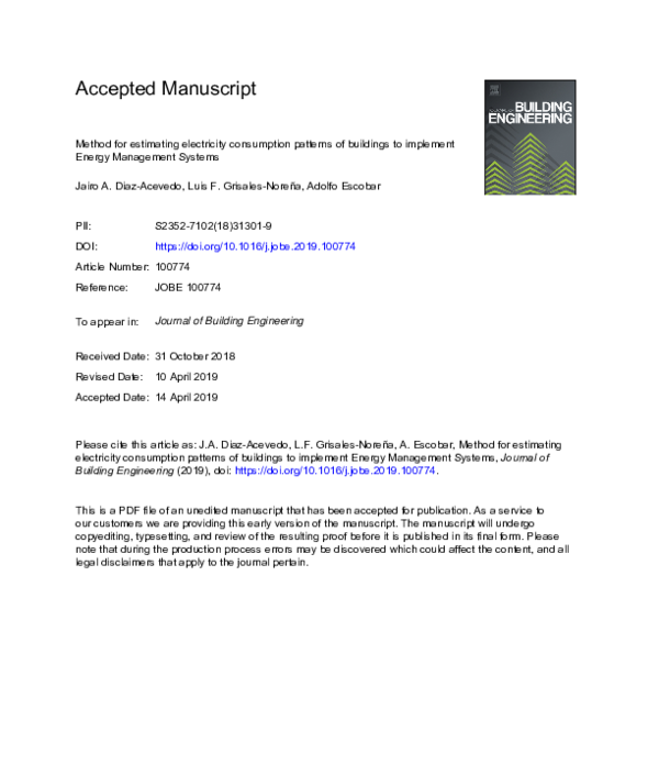 (PDF) A method for estimating electricity consumption patterns of ...