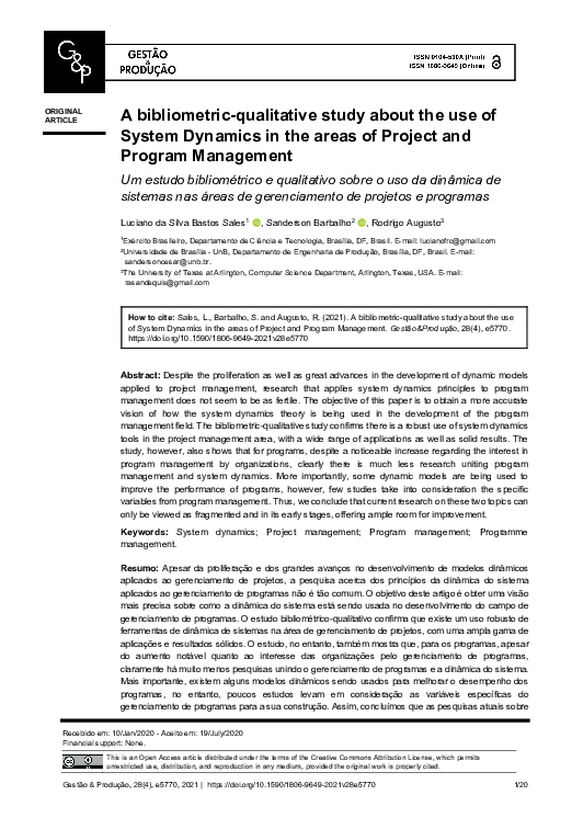 (PDF) A bibliometric-qualitative study about the use of System Dynamics ...
