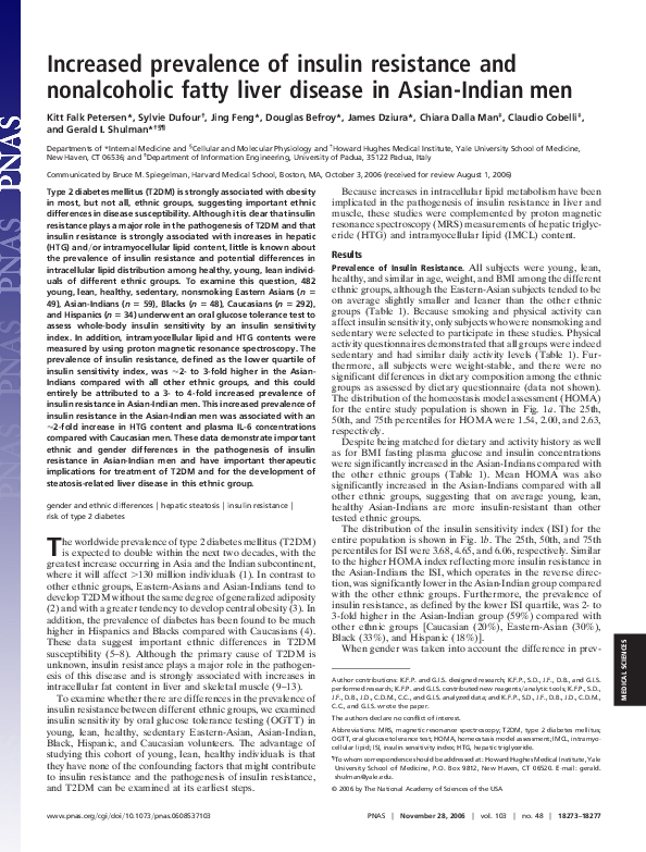 (PDF) Increased prevalence of insulin resistance and nonalcoholic fatty ...