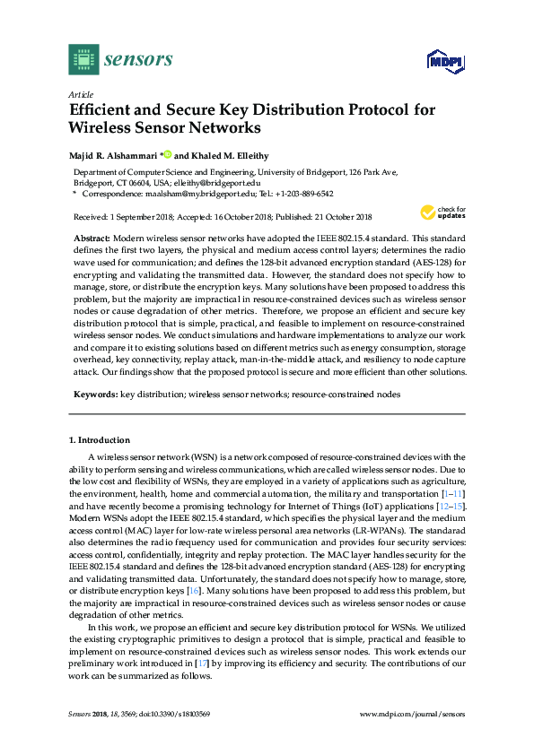 (PDF) Efficient and Secure Key Distribution Protocol for Wireless ...