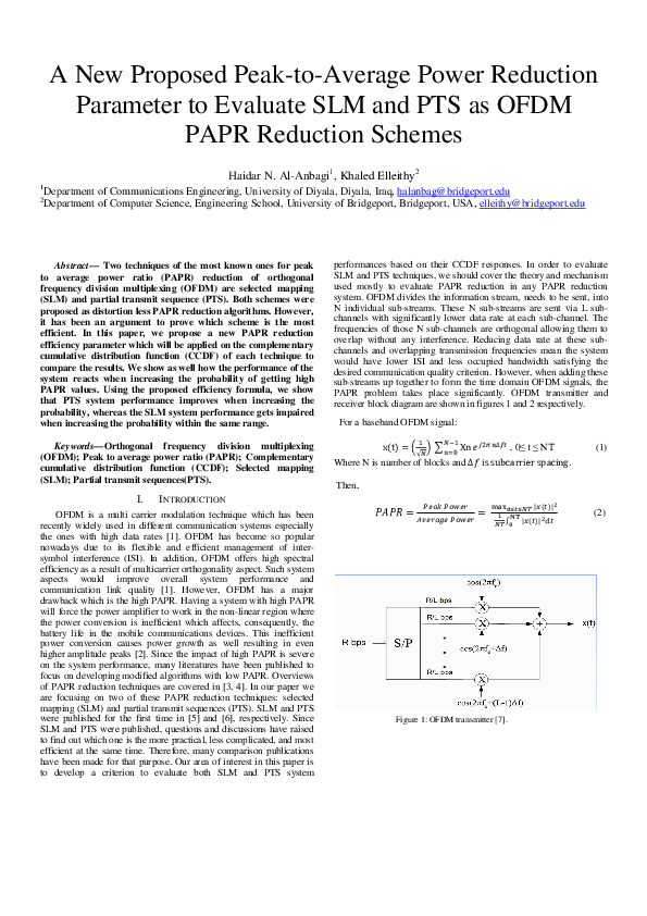 (PDF) A new proposed peak-to-average power reduction parameter to ...