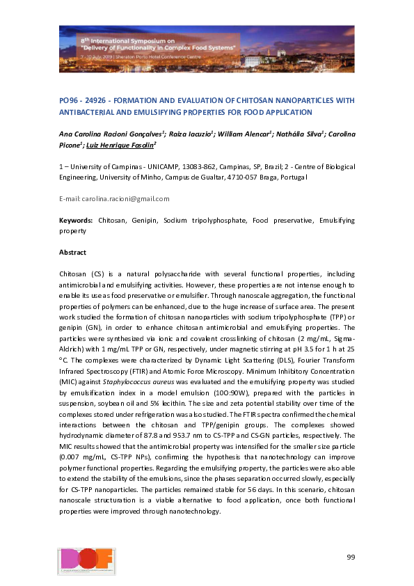 (PDF) Formation and evaluation of chitosan nanoparticles with ...