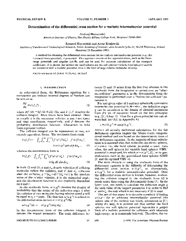 (PDF) Determination of the differential cross section for a realistic ...