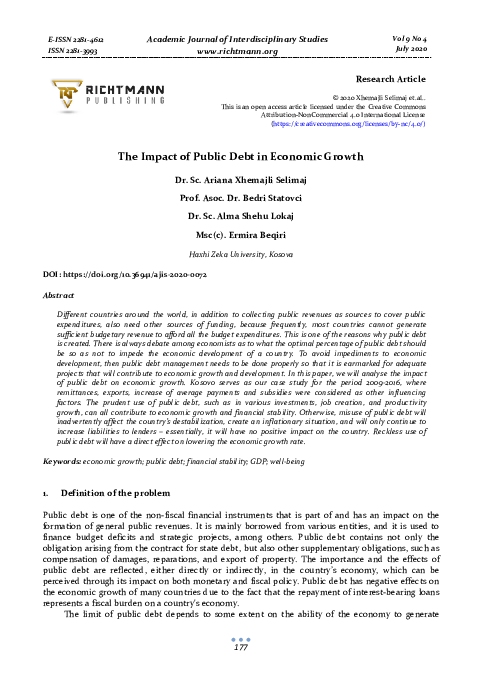 (PDF) The Impact of Public Debt in Economic Growth