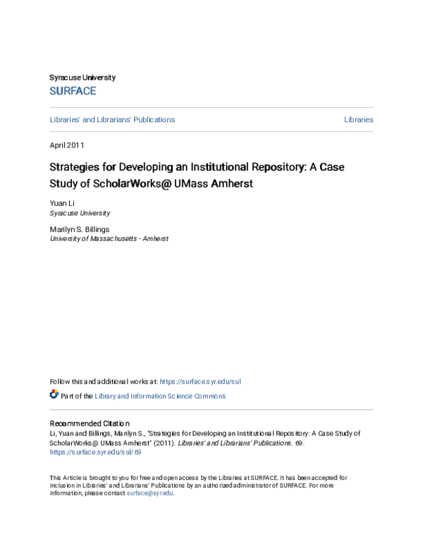 (PDF) Strategies for Developing an Institutional Repository: A Case ...