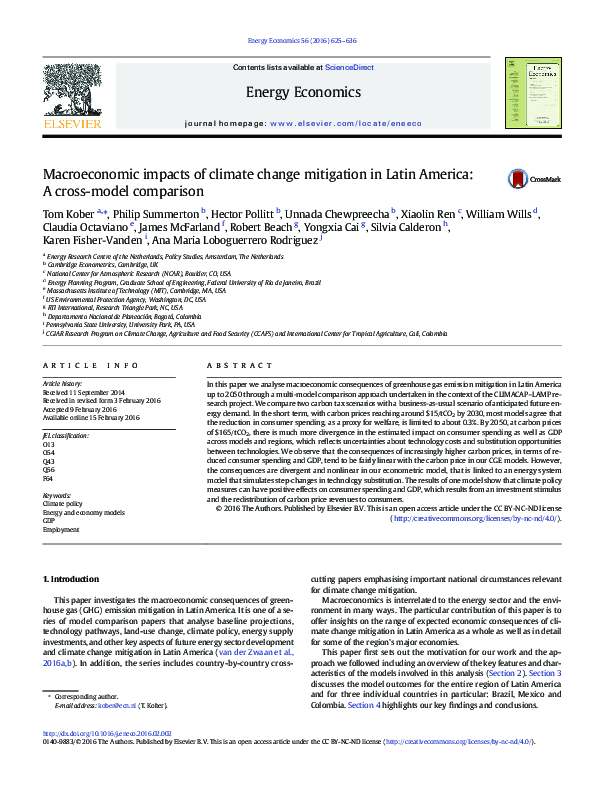 (PDF) Macroeconomic impacts of climate change mitigation in Latin ...