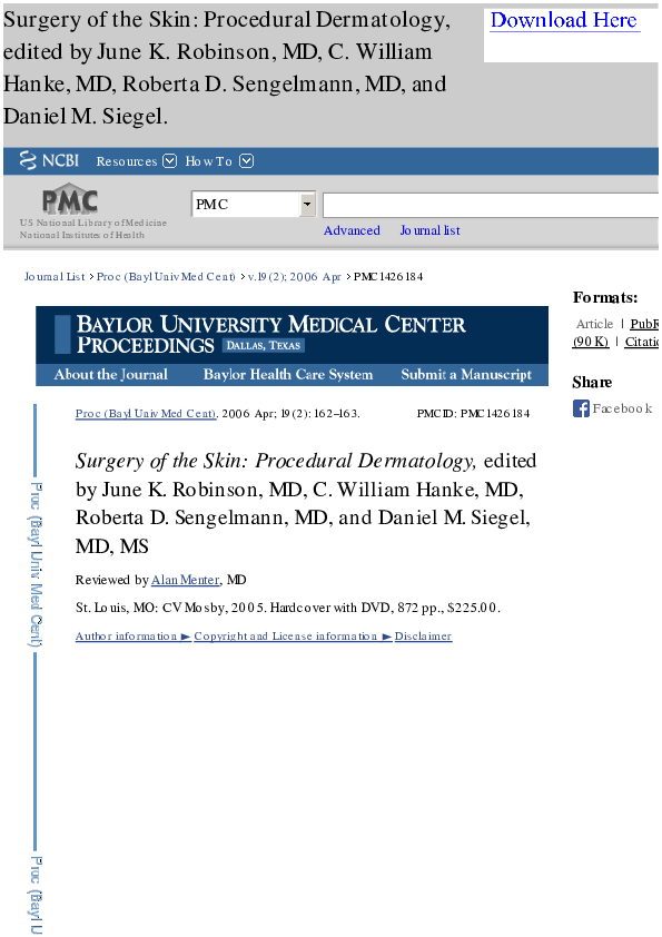 PDF) Surgery of the Skin: Procedural Dermatology