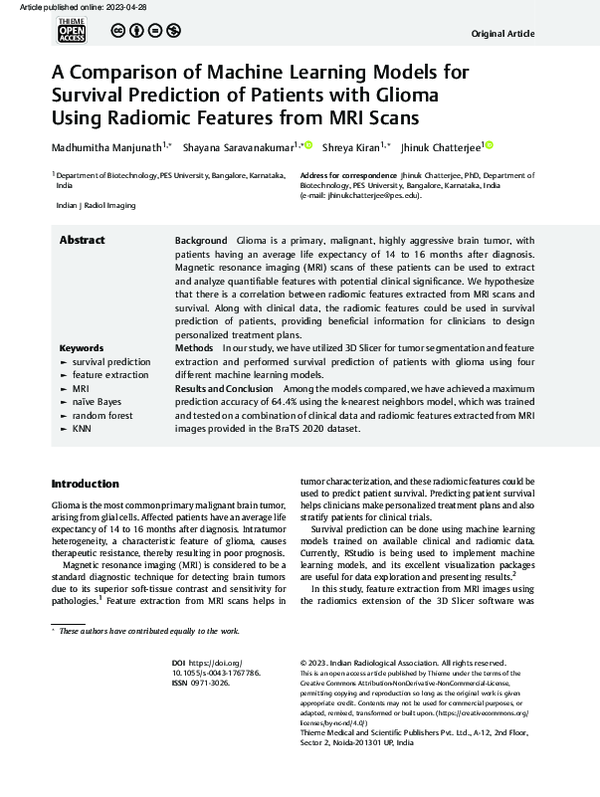(PDF) A Comparison of Machine Learning Models for Survival Prediction ...