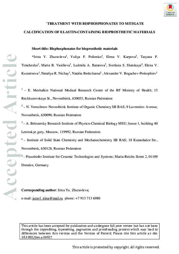 (PDF) Treatment with bisphosphonates to mitigate calcification of ...