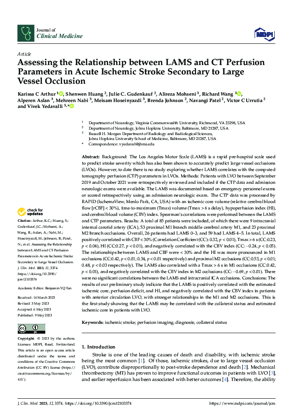 (PDF) Assessing the Relationship between LAMS and CT Perfusion ...