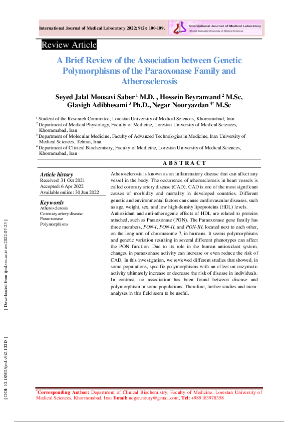 (PDF) A Brief Review of the Association between Genetic Polymorphisms ...