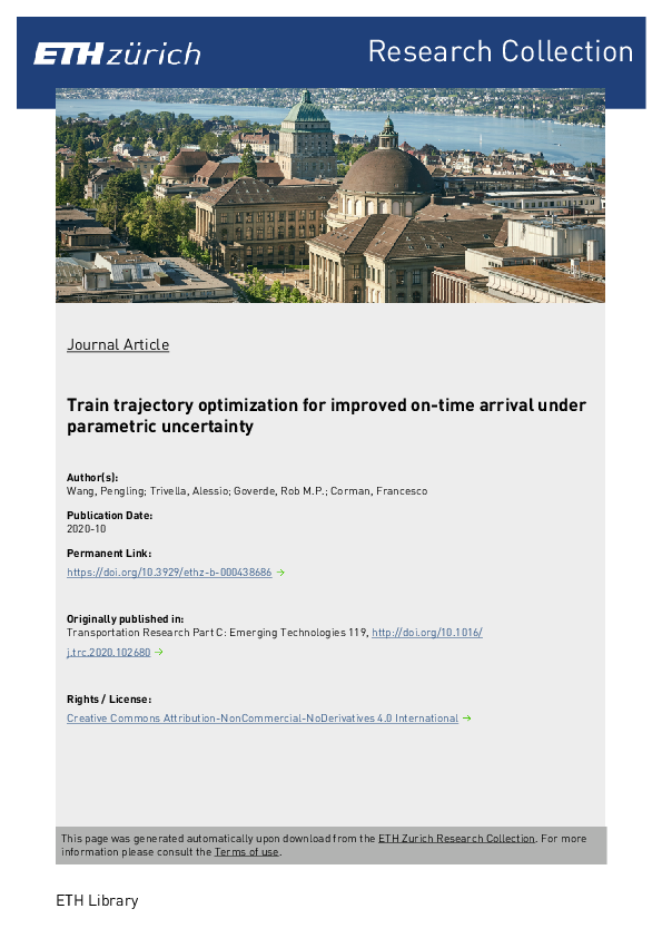 (PDF) Train trajectory optimization for improved on-time arrival under ...