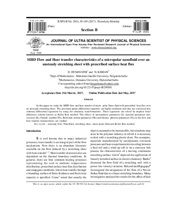 (PDF) MHD Flow and Heat transfer characteristics of a micropolar ...