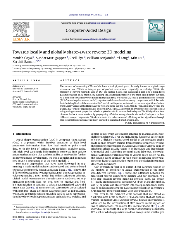 (PDF) Towards locally and globally shape-aware reverse 3D modeling