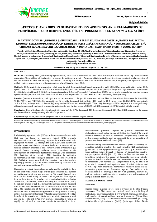 (PDF) EFFECT OF FLAVONOIDS ON OXIDATIVE STRESS, APOPTOSIS, AND CELL ...