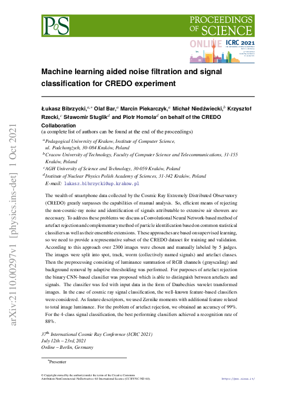 (PDF) Machine learning aided noise filtration and signal classification ...