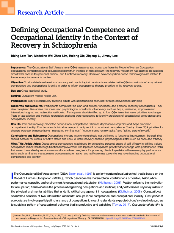 (PDF) Defining Occupational Competence and Occupational Identity in the ...