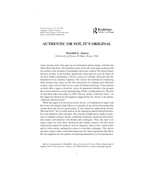 (PDF) Authentic or Not, It's Original