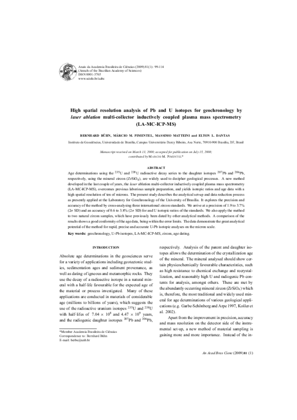 (PDF) High spatial resolution analysis of Pb and U isotopes for ...