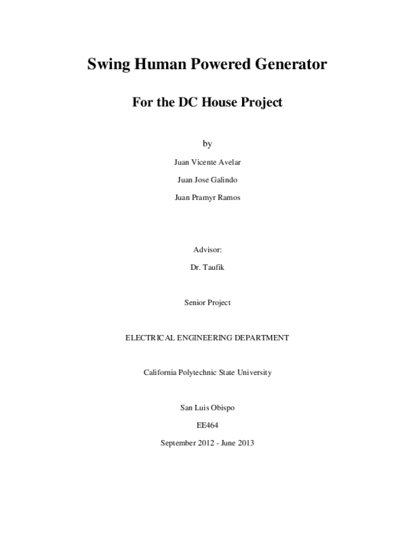 (PDF) Swing Human Powered Generator: For the DC House Project