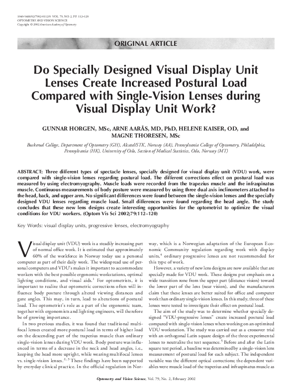 (PDF) Do Specially Designed Visual Display Unit Lenses Create Increased ...