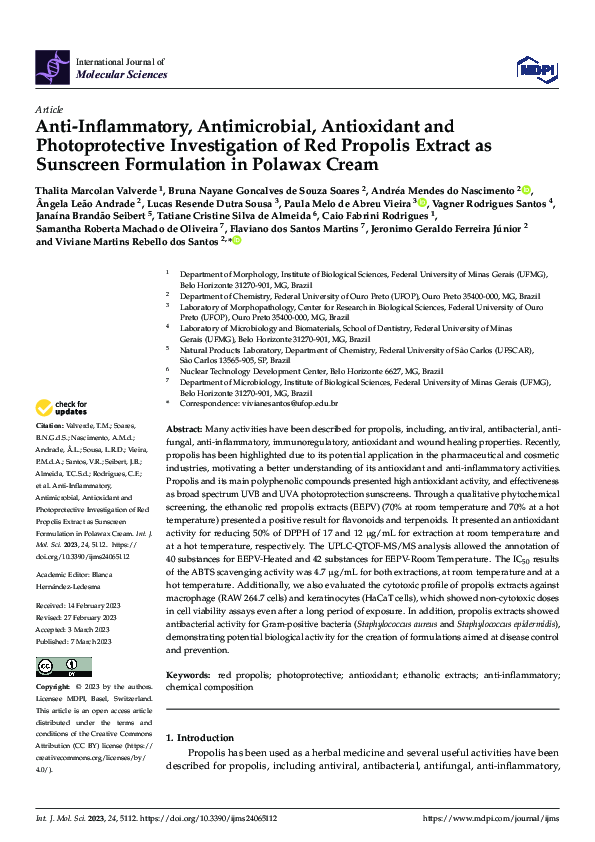 (PDF) Anti-Inflammatory, Antimicrobial, Antioxidant and Photoprotective ...