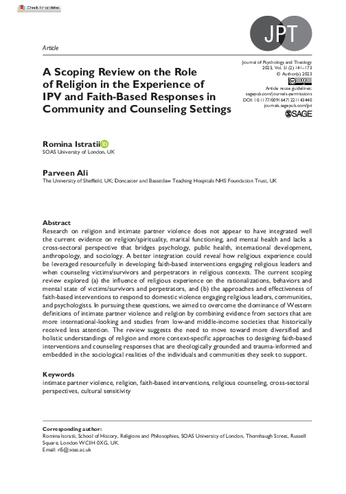 (PDF) A Scoping Review on the Role of Religion in the Experience of IPV ...