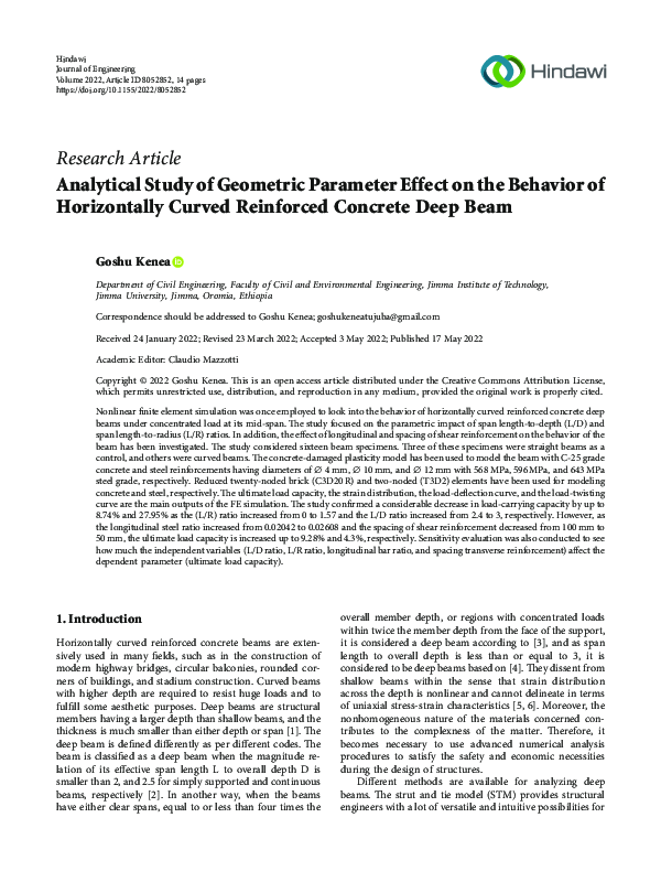 (PDF) Analytical Study of Geometric Parameter Effect on the Behavior of ...
