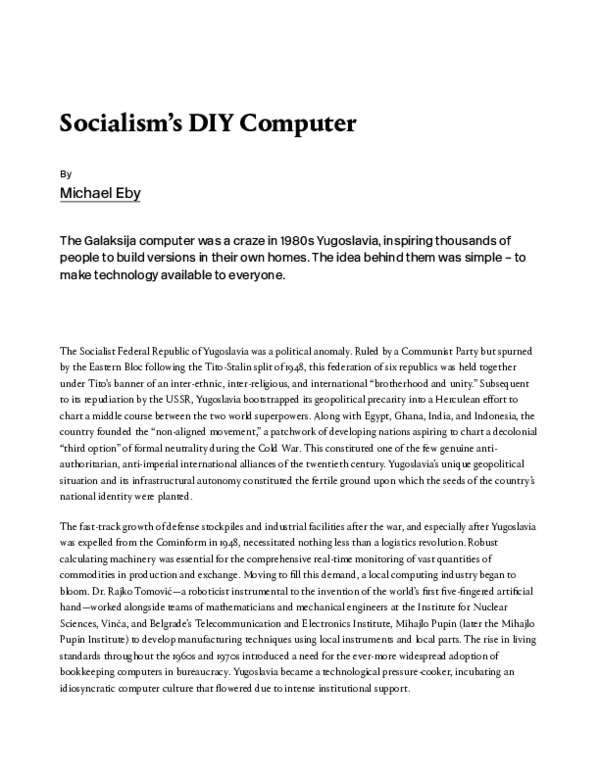 (PDF) Socialism's DIY Computer