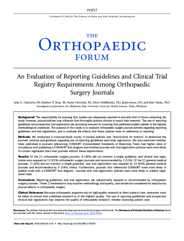 (PDF) An Evaluation of Reporting Guidelines and Clinical Trial Registry ...