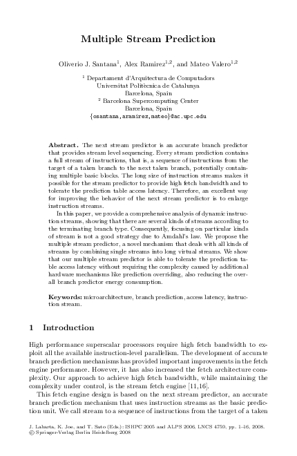 (PDF) Multiple Stream Prediction