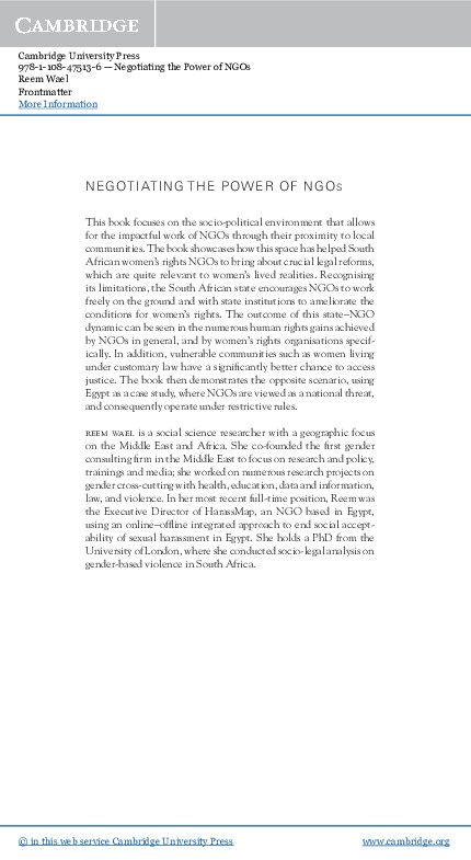 (PDF) Negotiating the Power of NGOs
