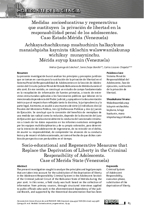 (PDF) Medidas socioeducativas y regenerativas que sustituyen la ...