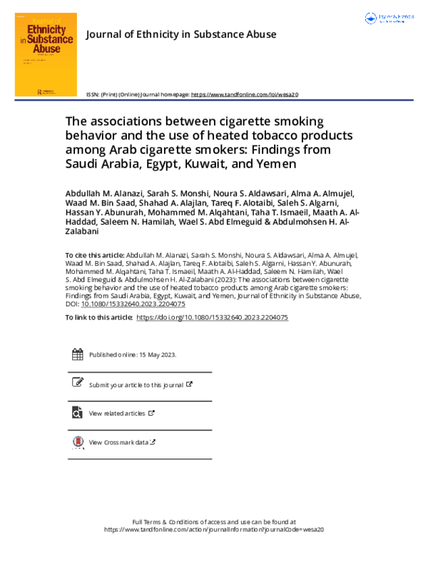 (PDF) The associations between cigarette smoking behavior and the use ...