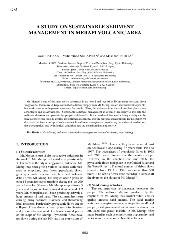 (PDF) A Study on Sustainable Sediment Management in Merapi Volcanic ...