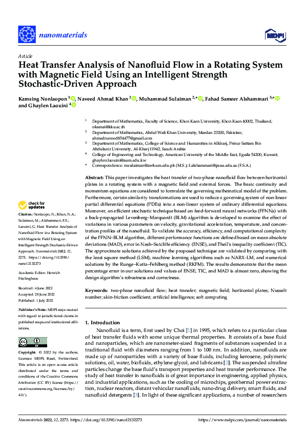 (PDF) Heat Transfer Analysis of Nanofluid Flow in a Rotating System ...