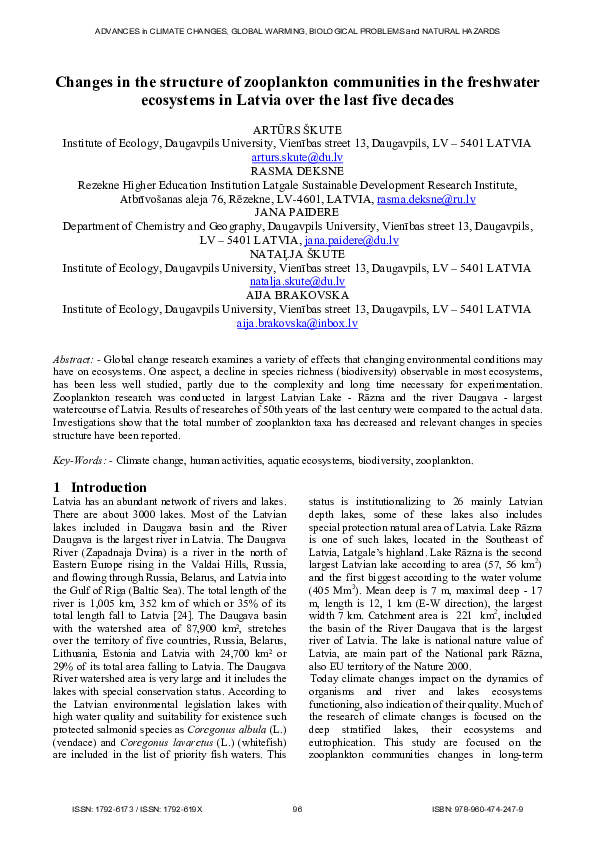 (PDF) Changes in Structure of Zooplankton Communities in the Middle ...