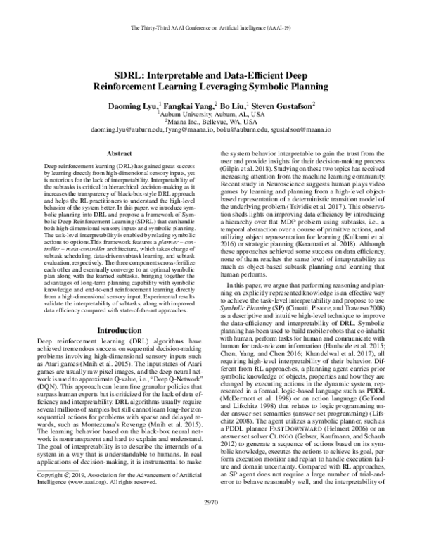 (PDF) SDRL: Interpretable and Data-Efficient Deep Reinforcement ...